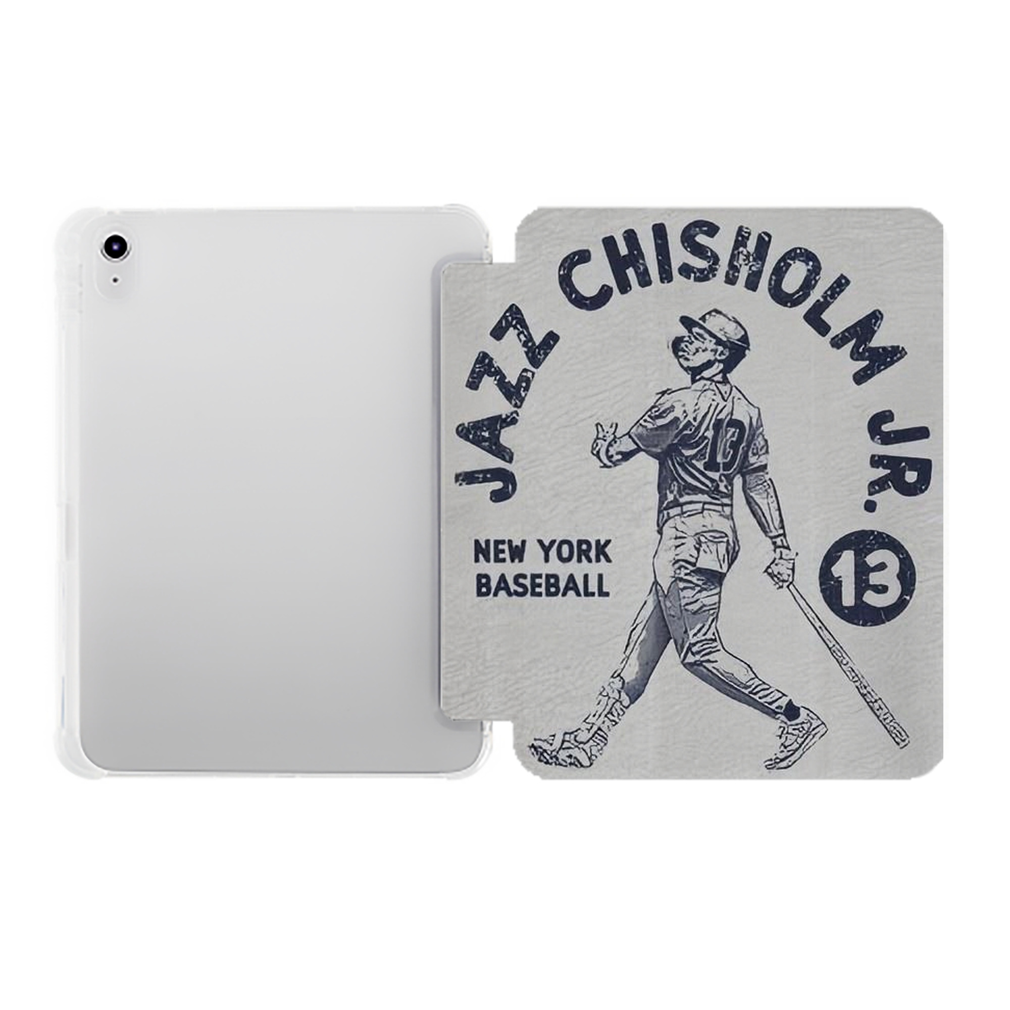 Jazz Chisholm Jr. 49 Premium Tri-Fold PU Leather & Silicone IPad Case With Pencil Slot – Fits 9.5,10.5,10.9 – Adjustable Stand, Slim, Protective